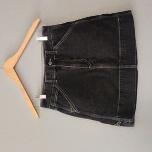 Black Denim Mini Skirt